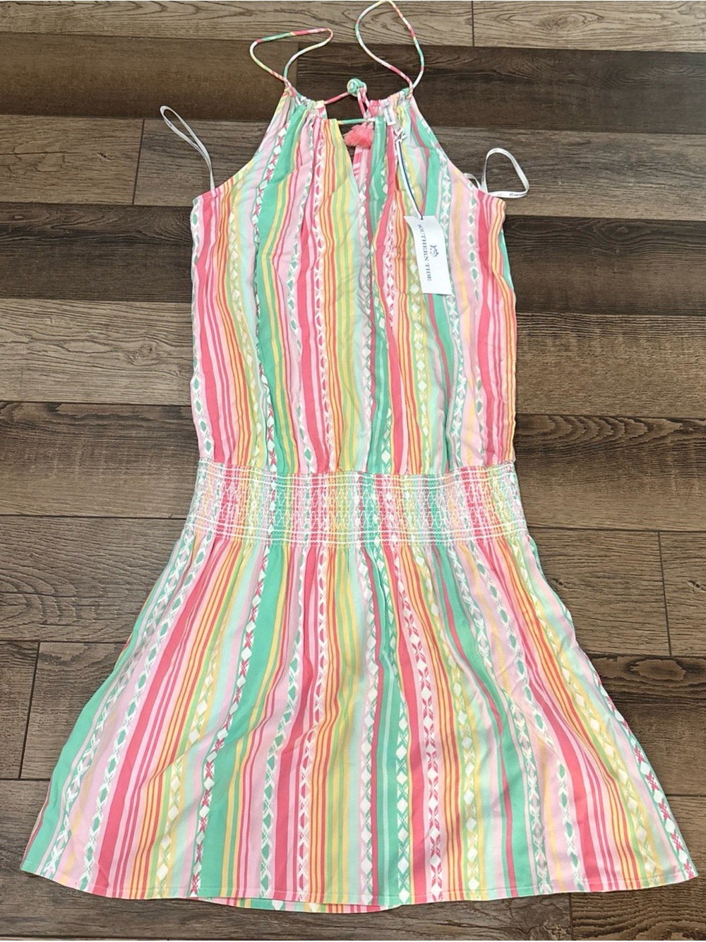 NWT Southern Tide Cheyenne Dress Mini Sherbet Color Candy Stripe Sz XS Halter